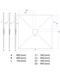 Bausatz: Befliesbares Duschelement Einschließlich Siphon Und Designrost (Pure) Mit Punktablauf In Der Mitte 2