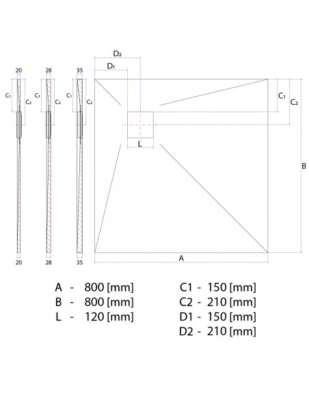 Duschelement - 80 - X - 80 - Cm - 4 - Seitiges - Gefaelle - Mit - Punktablauf - Wiper - Showerlay - Dots - Wp - Premium - ...