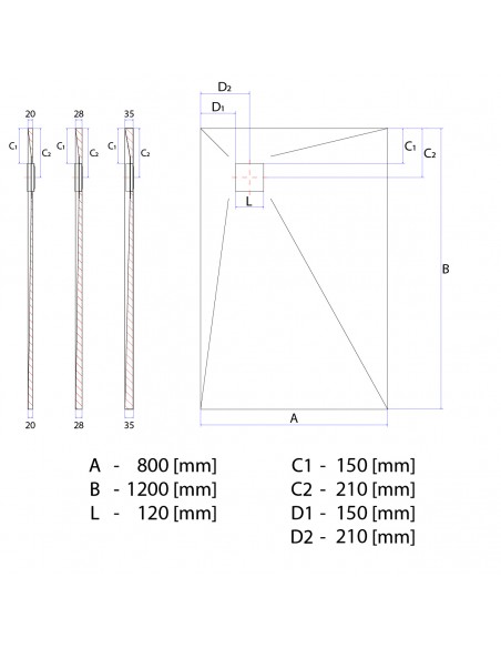 Duschelement - 80 - X - 120 - Cm - 4 - Seitiges - Gefaelle - Mit - Punktablauf - Wiper - Showerlay - Dots - Wp - Premium -...
