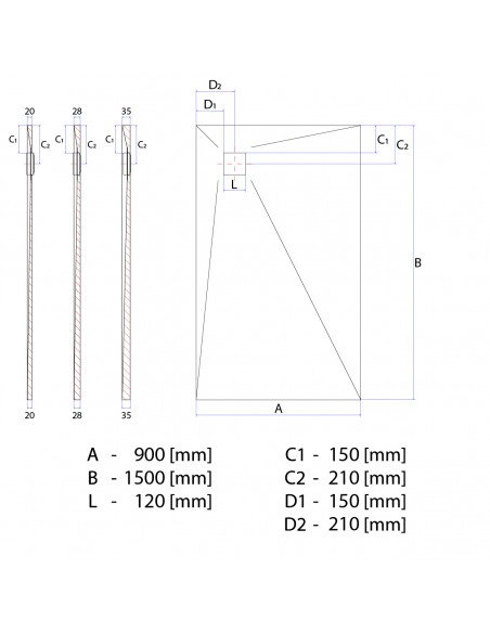 Duschelement - 90 - X - 150 - Cm - 4 - Seitiges - Gefaelle - Mit - Punktablauf - Wiper - Showerlay - Dots - Wp - Premium -...