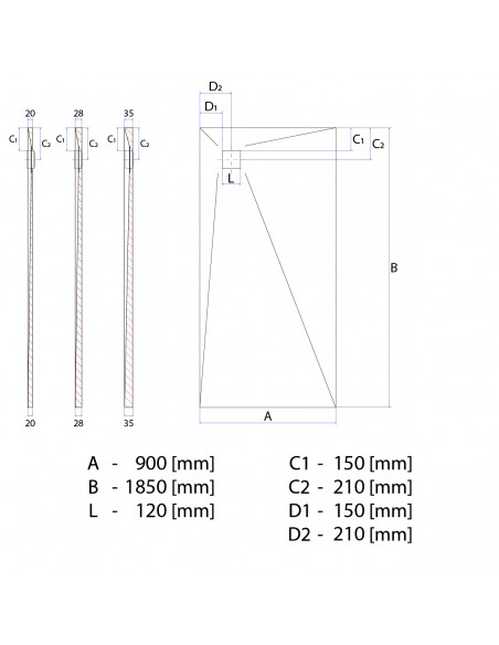 Duschelement - 90 - X - 185 - Cm - 4 - Seitiges - Gefaelle - Mit - Punktablauf - Wiper - Showerlay - Dots - Wp - Premium -...
