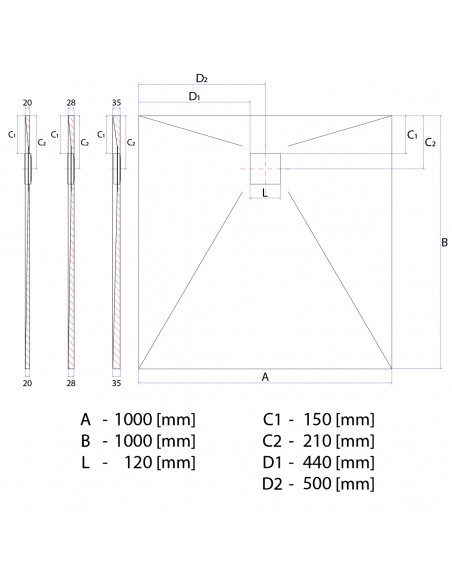 Duschelement - 100 - X - 100 - Cm - 4 - Seitiges - Gefaelle - Mit - Punktablauf - Wiper - Showerlay - Dots - Wp - Premium....