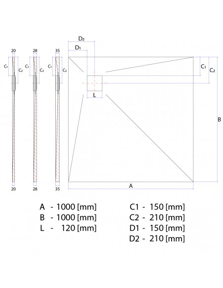 Duschelement - 100 - X - 100 - Cm - 4 - Seitiges - Gefaelle - Mit - Punktablauf - Wiper - Showerlay - Dots - Wp - Premium....
