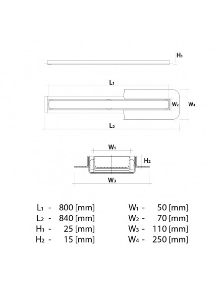 Budget - Duschrinne - 80 - Cm - Sieme - Stone - Komplett - Set