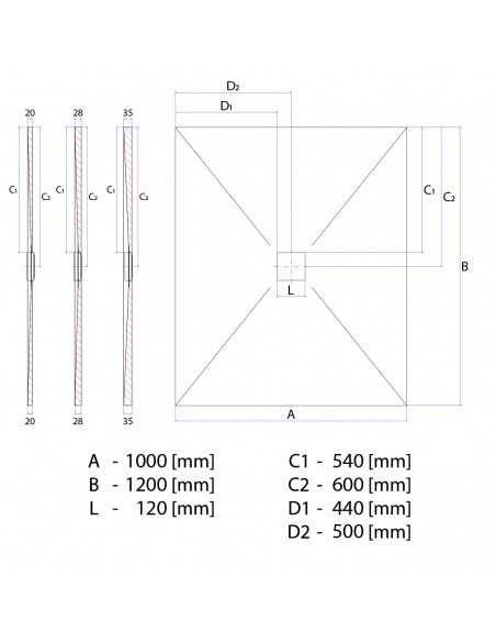 Duschelement - 100 - X - 120 - Cm - 4 - Seitiges - Gefaelle - Mit - Punktablauf - Wiper - Showerlay - Dots - Wp - Premium....