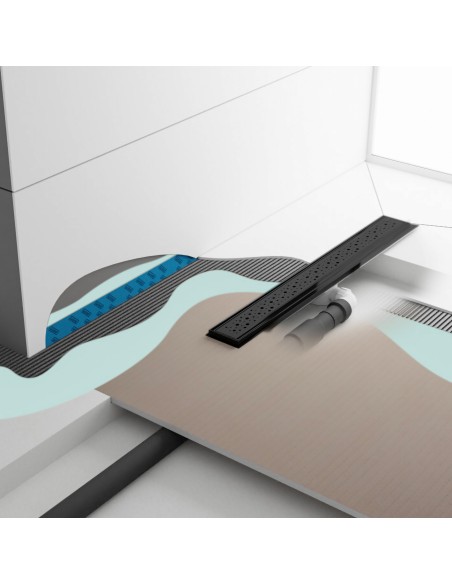 Bad Im Dunkeln Farbkonzept Kombiniert Mit Warmen Holzelementen Und Armaturen In Silber