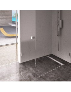 Komplett - Set: Linearer Ablauf Für Vinylbodenbelag Mit Siphon Und Designrost Reversible Black 2