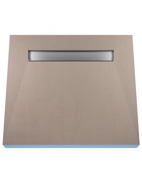 Offene Walk - In Dusche, Umgeben Von Hellem Mikrozementboden Und - Wänden, Kombiniert Mit Armaturen In Schwarz - Solide S...