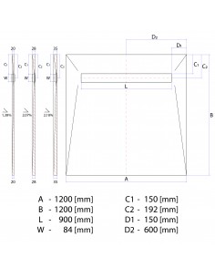 Komplett - Set: Linearer Ablauf Für Vinylbodenbelag Mit Siphon Und Designrost Pure Black