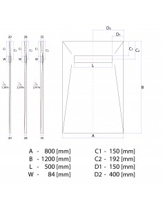 Komplett - Set: Linearer Ablauf Für Vinylbodenbelag Mit Siphon Und Designrost Ponente Black 2