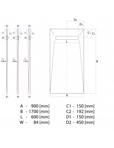Komplett - Set: Linearer Ablauf Für Vinylbodenbelag Mit Siphon Und Designrost Reversible Brass 2