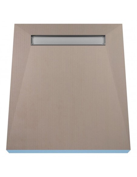 Seitlicher Blick Auf Den Rahmen Der Duschrinne, Der Oben Aus Der Platte Hinausragt