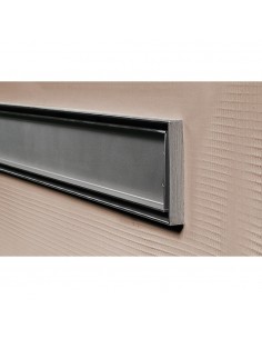 Komplett - Set: Linearer Ablauf Mit Sekundärentwässerung Und Designrost Sirocco Silver ([surface]), Inklusive Siphon