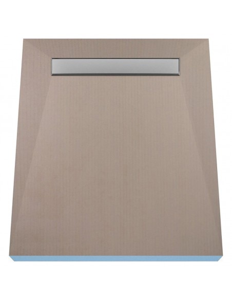 Kompaktes Badkonzept Mit Duschbad - Kombination Auf Beigem Vinylboden, Kombiniert Mit Hellen Wandfliesen