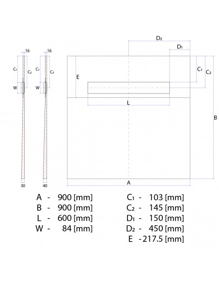 Komplett - Set: Linearer Ablauf Mit Sekundärentwässerung Und Designrost Sirocco Silver ([surface]), Inklusive Siphon