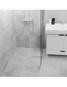 Komplett - Set: Linearer Ablauf Für Vinylbodenbelag Mit Siphon Und Designrost Mistral Brass