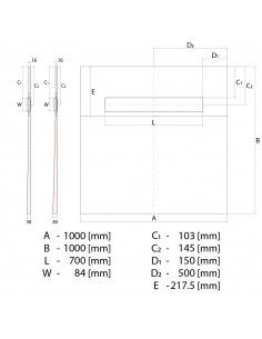 Komplett - Set: Linearer Ablauf Mit Designrost "Zonda" Und Siphon 2