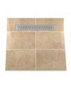 Komplett - Set: Linearer Ablauf Für Vinylbodenbelag Mit Siphon Und Designrost Reversible Gold