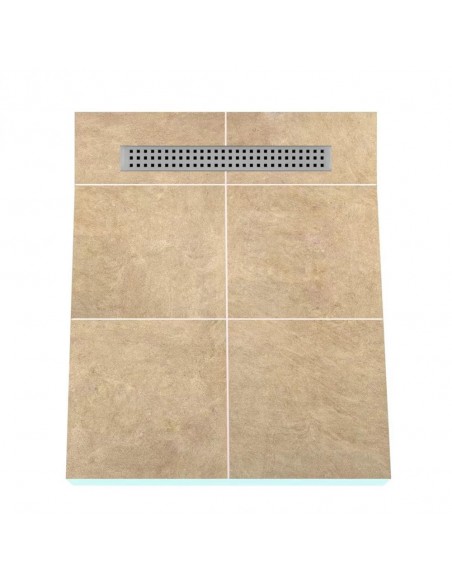 Anwendungsbeispiel: Offene Dusche Mit 4 - Seitigem Gefälle Inkl. Parallel Stehender Glaswand 