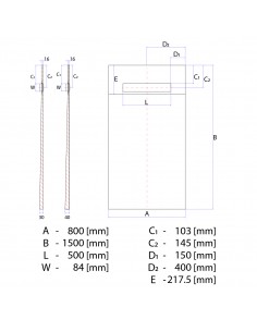 Komplett - Set: Befliesbares Duschelement Mit 4 - Seitigem Gefälle, Designrost "Mistral" Und Siphon 2