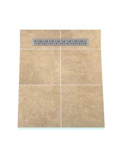 Komplett - Set: Linearer Ablauf Mit Sekundärentwässerung Und Designrost Mistral Silver ([surface]), Inklusive Siphon 2