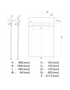 Komplett - Set: Befliesbares Duschelement Mit 4 - Seitigem Gefälle, Designrost "Sirocco" Und Siphon
