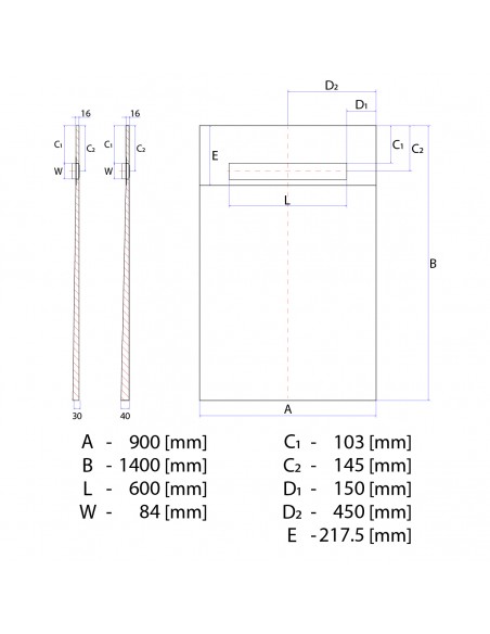 Komplett - Set: Befliesbares Duschelement Mit 4 - Seitigem Gefälle, Designrost "Sirocco" Und Siphon
