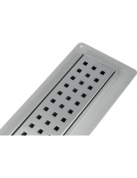 Blick Von Oben Auf Einen Modernen Dusche Mit Schwarzen Fliesen In Marmor - Optik Und Duschrinne Sowie Armaturen In Schwarz