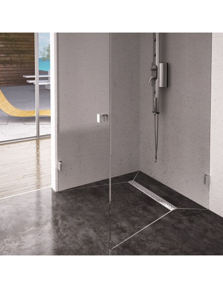 Duschrinne - Fuer - Mikrozement - 60 - Cm - Wiper - Mcr - Pvd - Reversible - Black