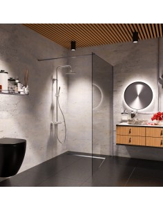 Komplett - Set: Linearer Ablauf Mit Designrost "Sirocco" Und Siphon