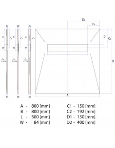 Komplett - Set: Befliesbares Duschelement Mit 4 - Seitigem Gefälle, Designrost "Ponente" Und Siphon 2