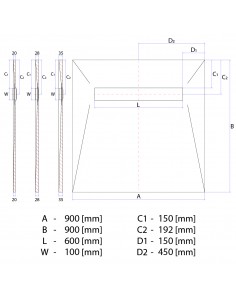 Komplett - Set: Linearer Ablauf Für Vinylbodenbelag Mit Siphon Und Designrost Zonda Brass