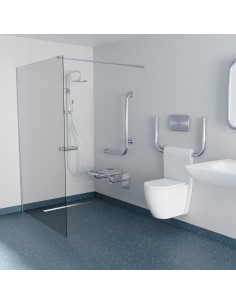 Komplett - Set: Linearer Ablauf Für Vinylbodenbelag Mit Siphon Und Designrost Mistral Brass 2