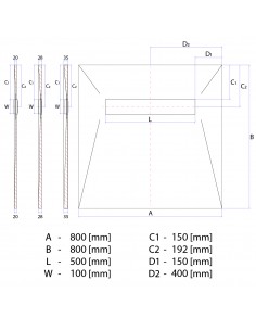 Komplett - Set: Duschelement Für Vinylboden Mit 4 - Seitigem Gefälle, Designrost "Mistral" Und Siphon