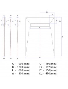 Komplett - Set: Linearer Ablauf Mit Sekundärentwässerung Und Designrost Pure Gold ([surface]), Inklusive Siphon 2