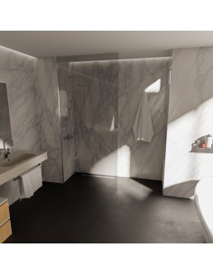 Komplett - Set: Linearer Ablauf Für Vinylbodenbelag Mit Siphon Und Designrost Pure Silver