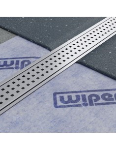 Komplett - Set: Linearer Ablauf Mit Sekundärentwässerung Und Designrost Ponente Black ([surface]), Inklusive Siphon