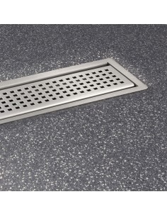 Komplett - Set: Linearer Ablauf Mit Sekundärentwässerung Und Designrost Ponente Black ([surface]), Inklusive Siphon 2