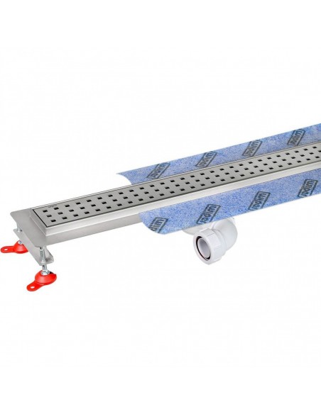 Dunkles Bad Auf Mikrozementboden Mit Freistehender Wanne Und Offenem Dusche, Abgegrenzt Mit Einer Glaswand