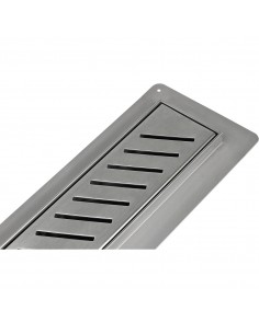 Komplett - Set: Linearer Ablauf Mit Sekundärentwässerung Und Designrost Ponente Black ([surface]), Inklusive Siphon