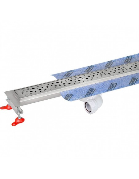 Anwendungsbeispiel: Schmaler Gemütlicher Duschbereich Mit Hellen Großformatigen Fliesen