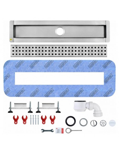 Dunkles Bad Auf Mikrozementboden Mit Freistehender Wanne Und Offenem Dusche, Abgegrenzt Mit Einer Glaswand