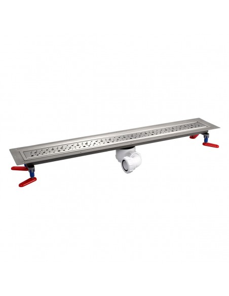 Offenes Bad Mit Badewanne Und Integrierter Duschrinne In Messing - Optik In Hellem Mikrozementboden