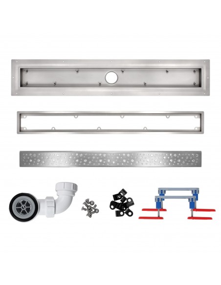 Anwendungsbeispiel: Offene Dusche Mit 4 - Seitigem Gefälle Inkl. Parallel Stehender Glaswand 