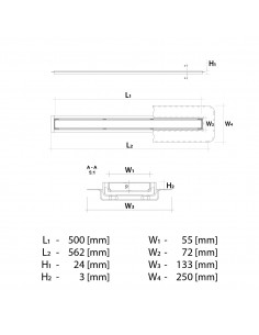 Komplett - Set: Linearer Ablauf Mit Sekundärentwässerung Und Designrost Ponente Gold ([surface]), Inklusive Siphon