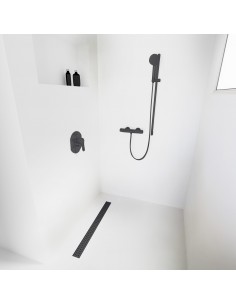 Komplett - Set: Befliesbares Duschelement Mit 4 - Seitigem Gefälle, Designrost "Sirocco" Und Siphon 2