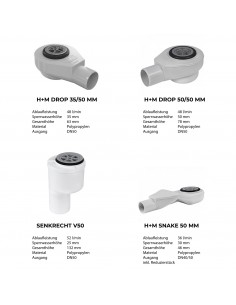 Komplett - Set: Duschelement Für Vinylboden Mit 4 - Seitigem Gefälle, Designrost "Sirocco" Und Siphon 2