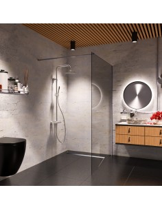 Komplett - Set: Befliesbares Duschelement Mit 4 - Seitigem Gefälle, Designrost "Pure" Und Siphon 2