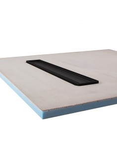 Komplett - Set: Linearer Ablauf Für Vinylbodenbelag Mit Siphon Und Designrost Ponente Black 2