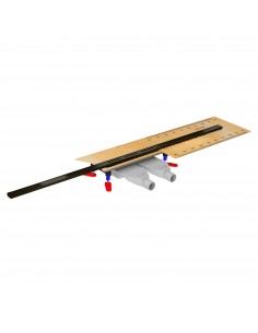 Komplett - Set: Linearer Ablauf Für Vinylbodenbelag Mit Siphon Und Designrost Mistral Black 2